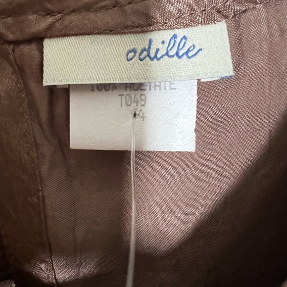 Anthropologie Odille Metallic Brown Ruffle Blouse - Picture 3 of 3